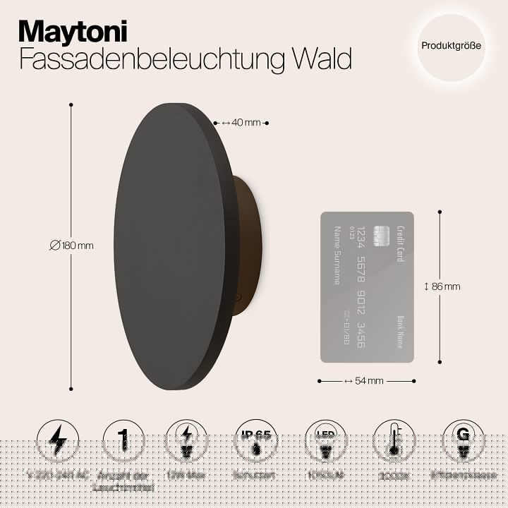 Настенный светильник Maytoni Wald LED 12 Вт золотой O420WL-L12GF