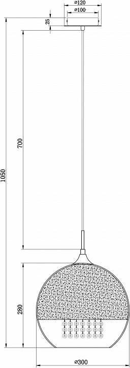 Подвесной светильник Maytoni Fermi 1 лампа золото P140-PL-170-1-G
