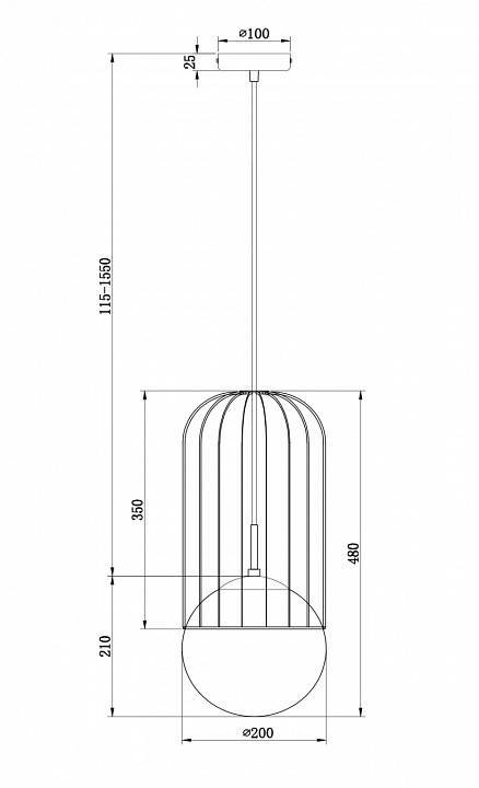 Подвесной светильник Maytoni Telford P363PL-01G
