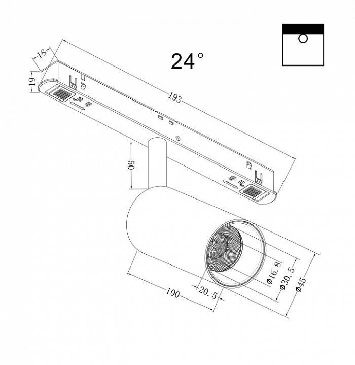 Трековый светильник Maytoni Focus LED 5 Вт 3000 K TR032-2-5W3K-S-B