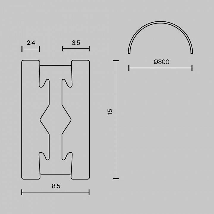 Трек накладной Maytoni Busbar trunkings Flarity TRX154-SR-D800-B