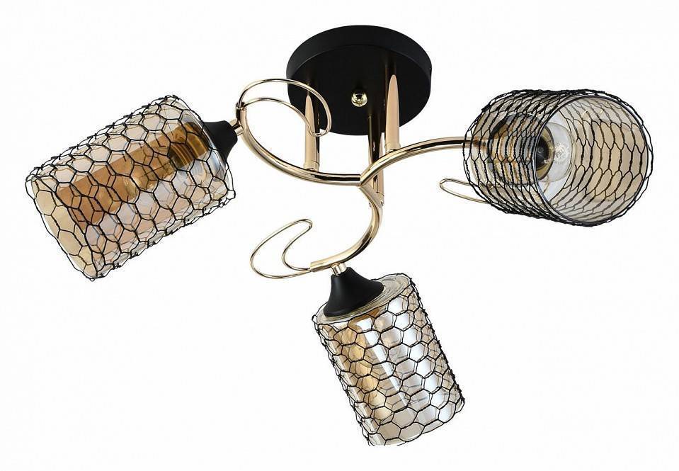 Потолочная люстра Reluce 1309 3 лампы 01309-0.3-03 BK+FGD