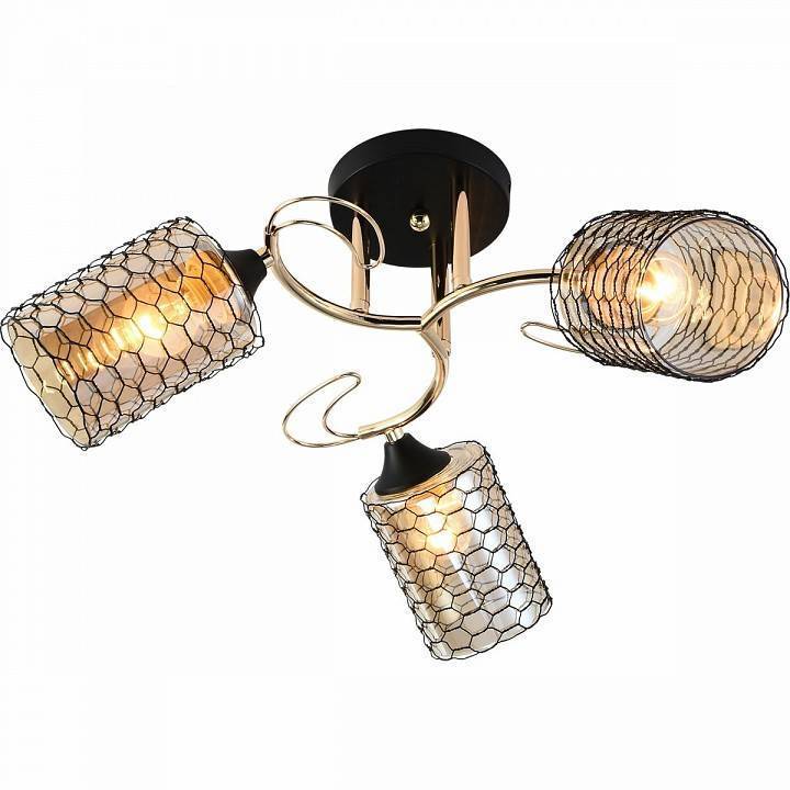 Потолочная люстра Reluce 1309 3 лампы 01309-0.3-03 BK+FGD