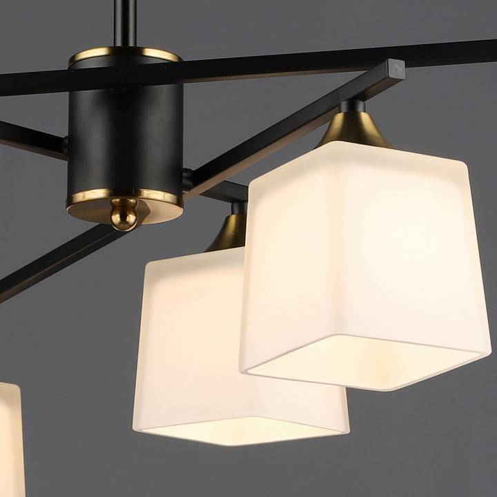 Люстра на штанге De Markt 06668-0.3-06 6xE27 черный/медь 06668-0.3-06 BK+COP