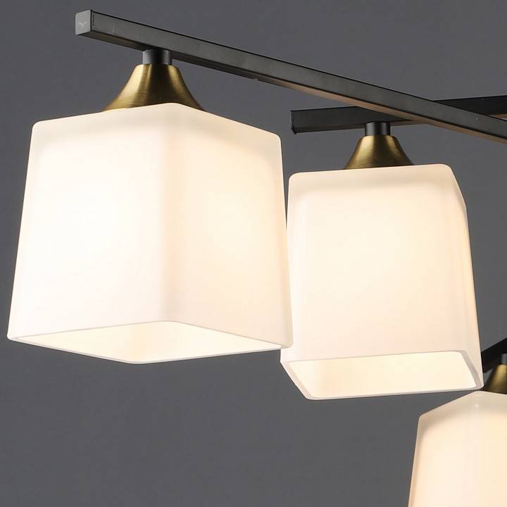 Люстра на штанге De Markt 06668-0.3-06 6xE27 черный/медь 06668-0.3-06 BK+COP