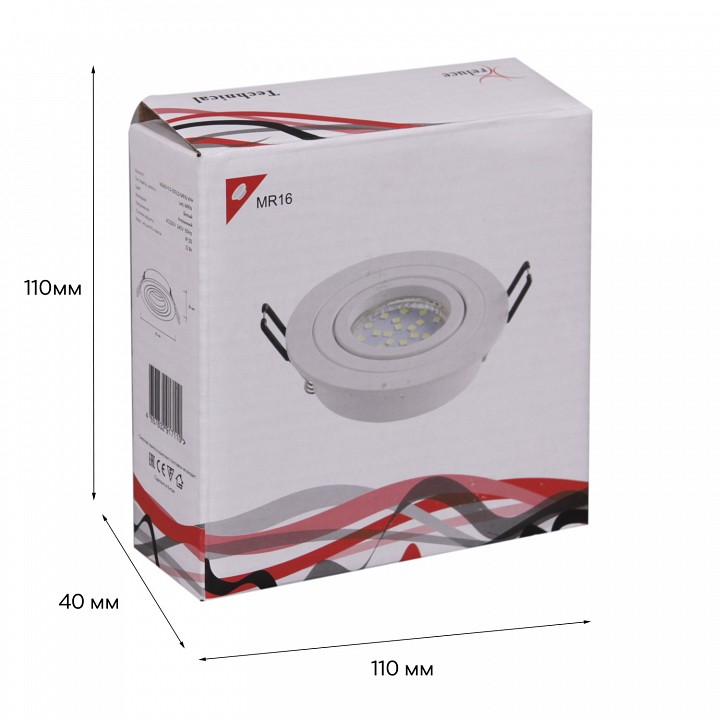 Встраиваемый светильник Reluce Technical 16060 16060-9.0-001LD MR16 WT