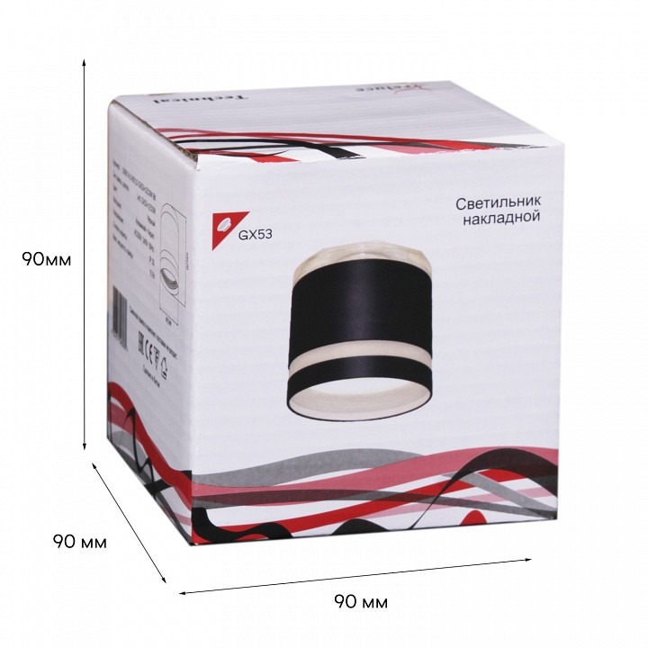 Накладной светильник 53001-9.5-001LD GX53+LED3W BK