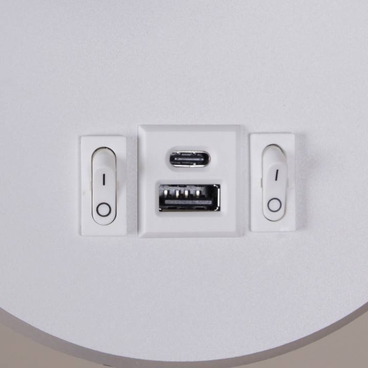 Бра 86203-9.2-001KT LED12W+USB WT