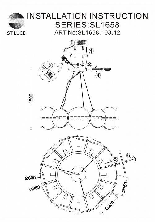Подвесной светильник ST-Luce Elsa SL1658.103.12