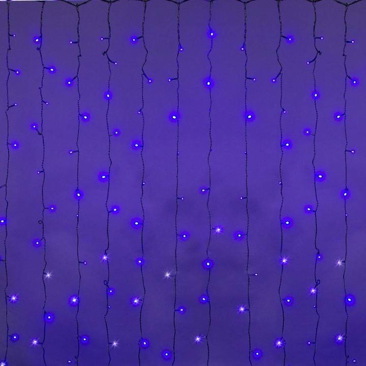 Занавес световой Sneha A-943 2x1.5 м синий с белым мерцанием A-943 BL/W FLASH