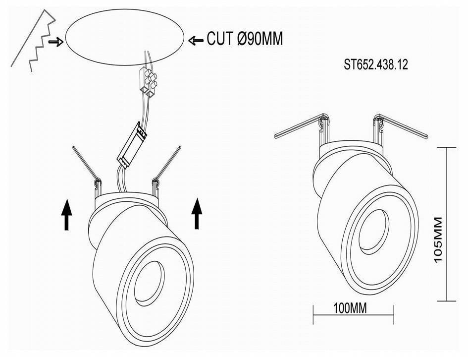 Встраиваемый светильник на штанге ST-Luce ST652 ST652.438.12