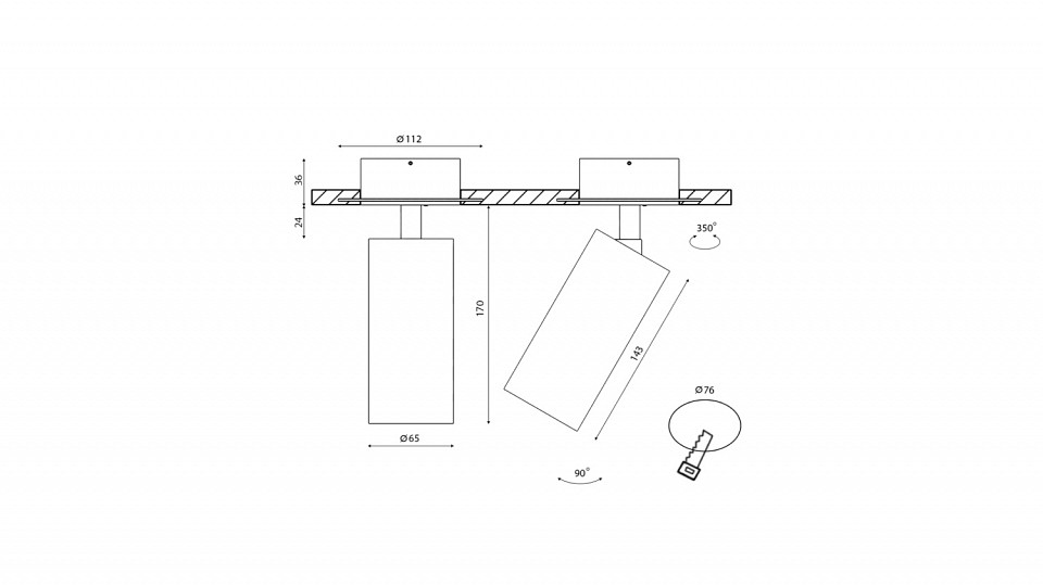 Крепление для встраивания светильника SWG Villy VL-M1-WH