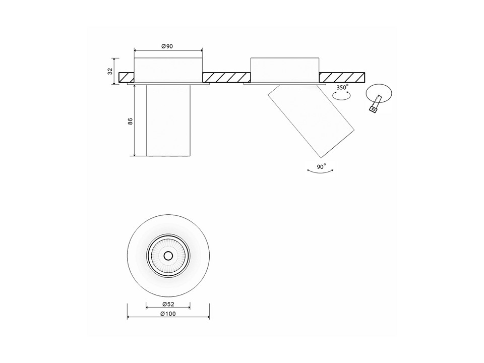 Крепление для встраивания светильника SWG PRO Mini Villy MINI-VL-M7-WH
