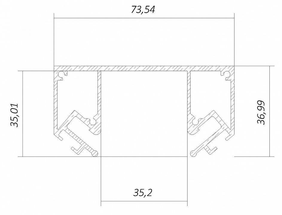 Профиль-держатель встраиваемый 6063 LINE3535 STC 0213401