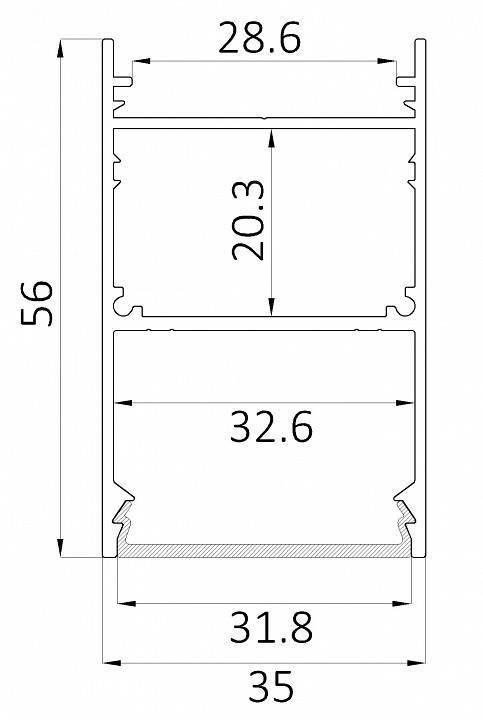 Заглушка торцевая для светильника Dekraft 6063 LINE 3556 0412637