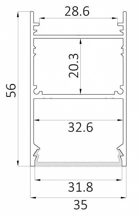 Комплект креплений для накладного монтажа светильника Dekraft 6063 LINE 3556 0412638