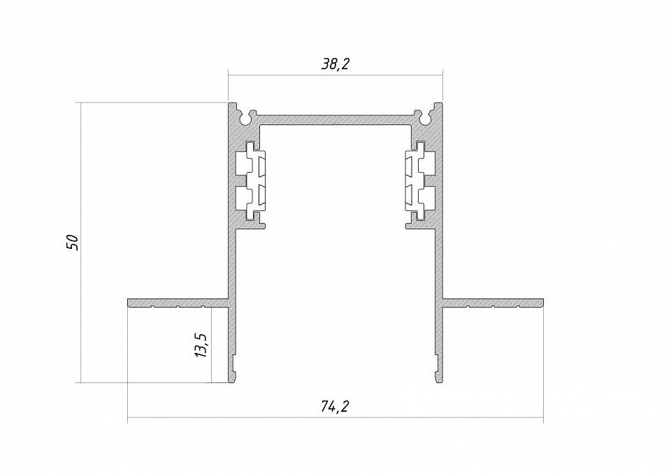 Трек встраиваемый TrackLine 6063 Track Edgeless 0611109
