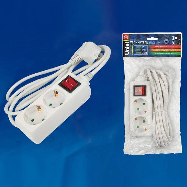 Удлинитель с выключателем Uniel Standart 3 розетки 3 м 2915