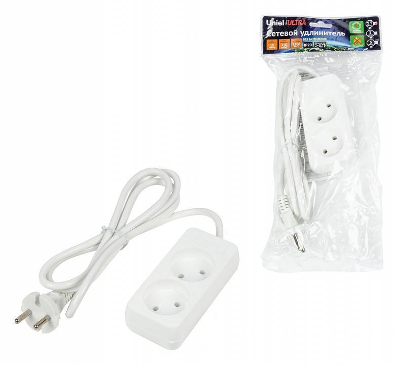 Удлинитель Uniel Ultra 3 розетки 3 м с заземлением и выключателем UL-00009975