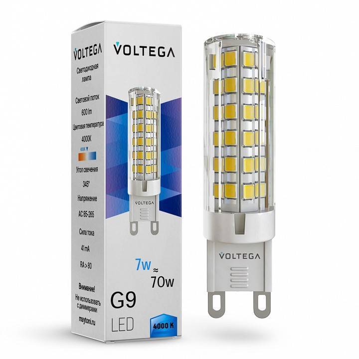 Лампа светодиодная Voltega Simple Capsule G9 7 Вт 4000 K 7188