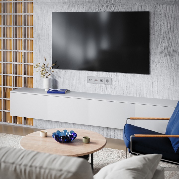 Накладка для ТВ-розетки и RJ-11 или RJ-45 Voltum S70 VLS002716