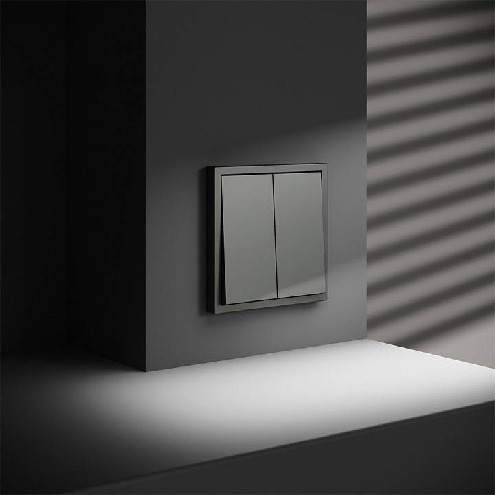 Выключатель двухклавишный без рамки Voltum S70 VLS020106