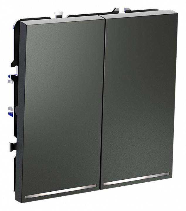 Выключатель проходной двухклавишный с подсветкой Voltum S70 VLS020406