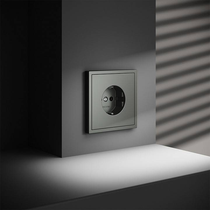 Розетка с заземлением, без рамки Voltum S70 VLS040106