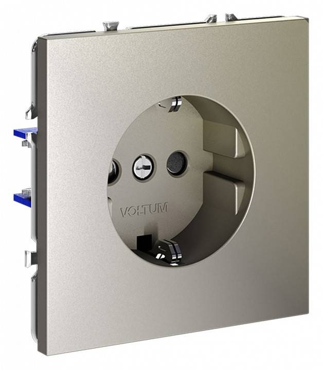 Розетка с заземлением и со шторкой, без рамки Voltum S70 VLS040204