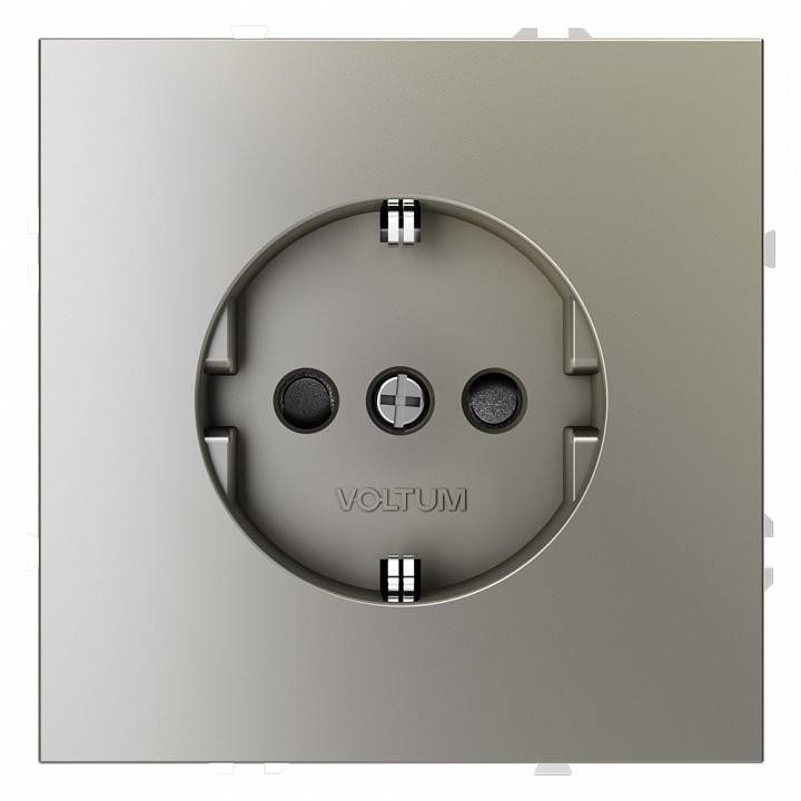 Розетка с заземлением и со шторкой, без рамки Voltum S70 VLS040204