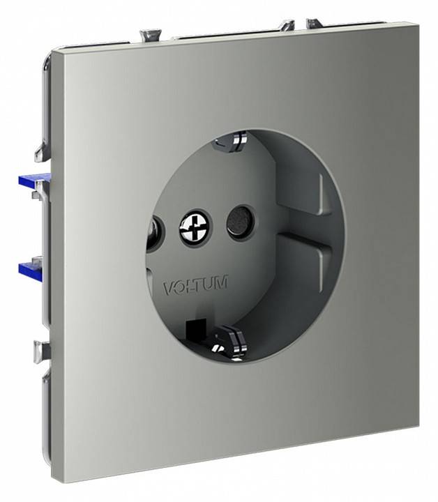 Розетка с заземлением и со шторкой, без рамки Voltum S70 VLS040205