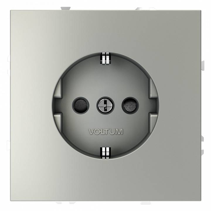 Розетка с заземлением и со шторкой, без рамки Voltum S70 VLS040205