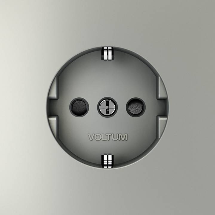 Розетка с заземлением и со шторкой, без рамки Voltum S70 VLS040205