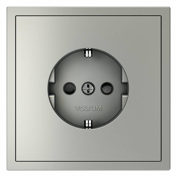 Розетка с заземлением и со шторкой, без рамки Voltum S70 VLS040205