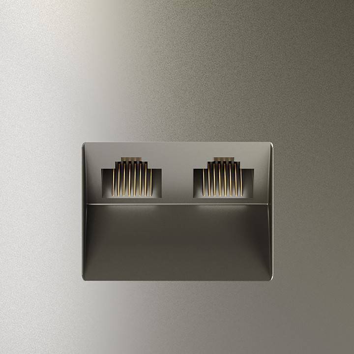 Розетка двойная Ethernet RJ-45 без рамки Voltum S70 VLS060204