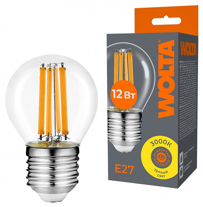 Лампа светодиодная Wolta  WF-G45-12W3KE27