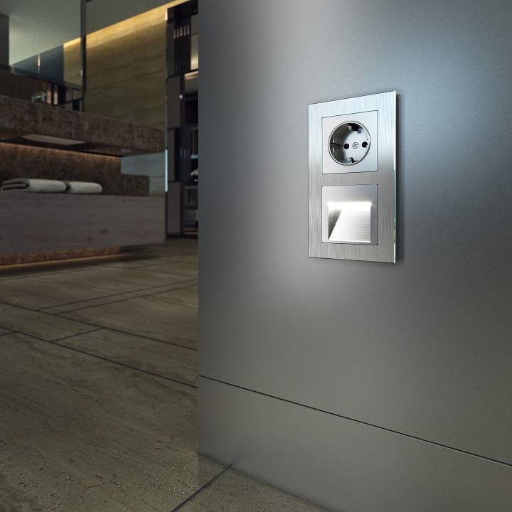 Розетка влагозащищенная с заземлением и шторками Werkel серебряная без рамки W1171106