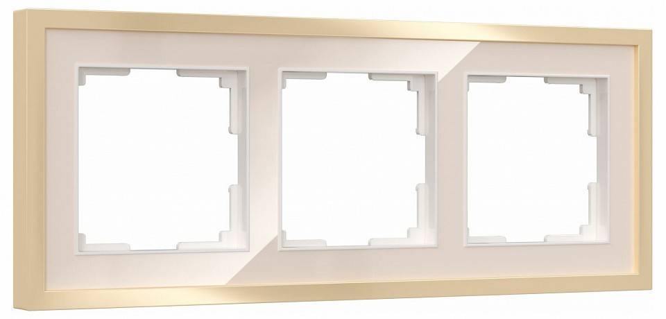 Рамка на 3 поста Werkel Baguette айвори/латунь W0032851