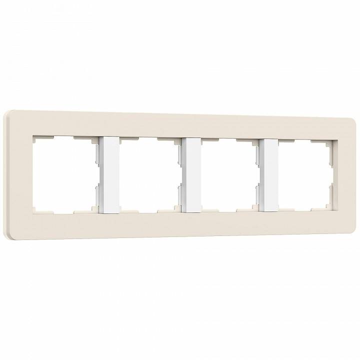 Рамка на 4 поста Werkel Split айвори/белый, soft-touch W0043066