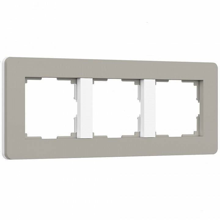 Рамка на 3 поста Werkel Split дымчатый/белый, soft-touch W0033067