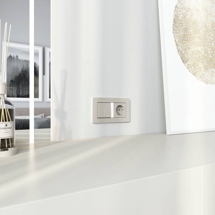 Выключатель проходной одноклавишный с подсветкой без рамки Werkel дымчатый W1212104