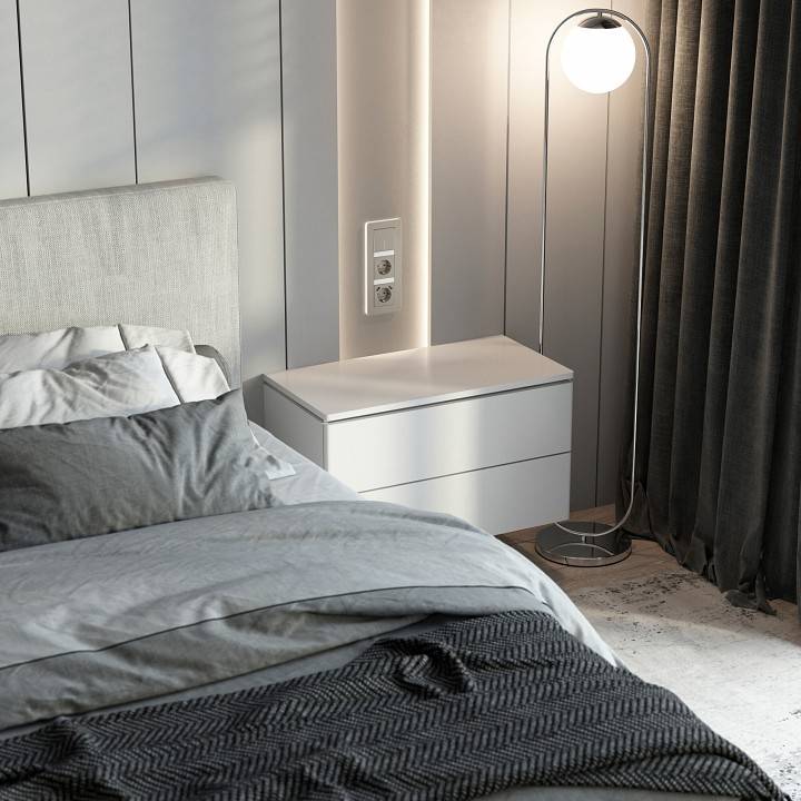 Выключатель проходной одноклавишный с подсветкой без рамки Werkel дымчатый W1212104