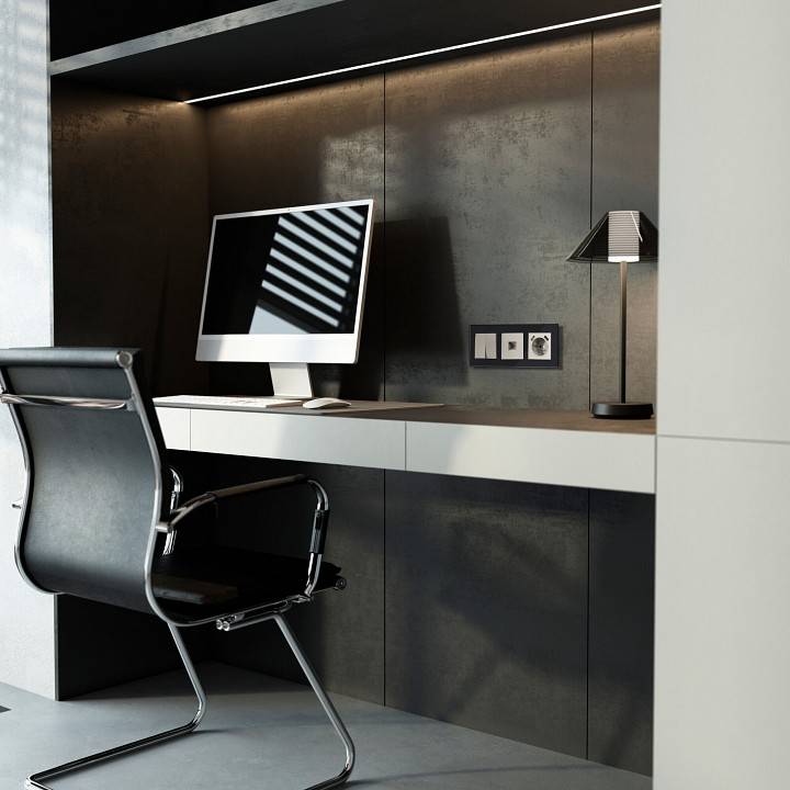 Розетка Ethernet RJ-45 и со шторками, без рамки Werkel дымчатый W1281004