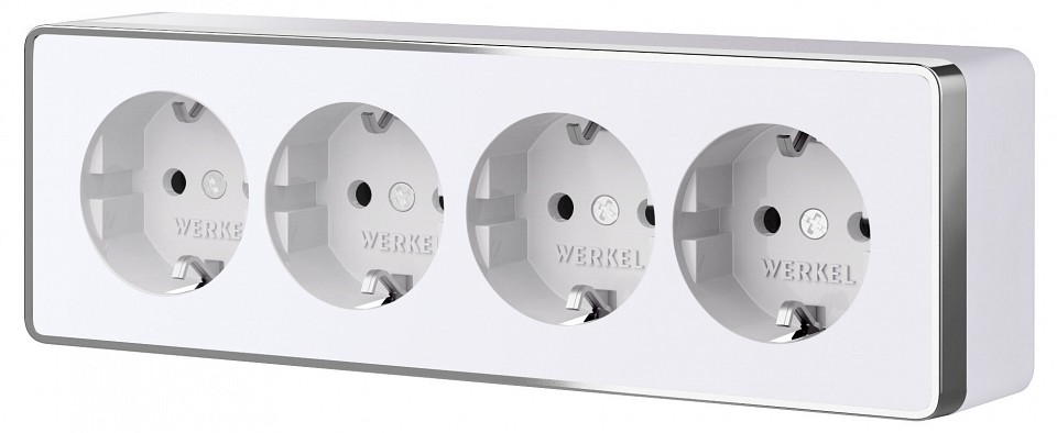 Розетка четверная с заземлением и со шторками Werkel Gallant W5072210