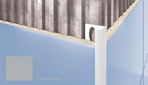 Профиль для плитки ПВХ внешний Cezar 7 мм серебро S202