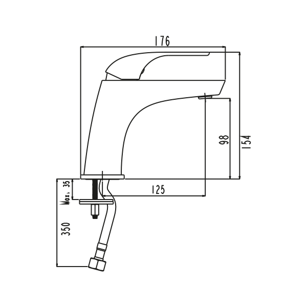 Смеситель для раковины Laparet Lisera черный N2017129LPT