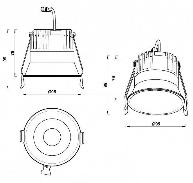 Встраиваемый светильник iLedex Mars 12 Вт 3000 K 212-12W-D95-3000K-24DG-WH