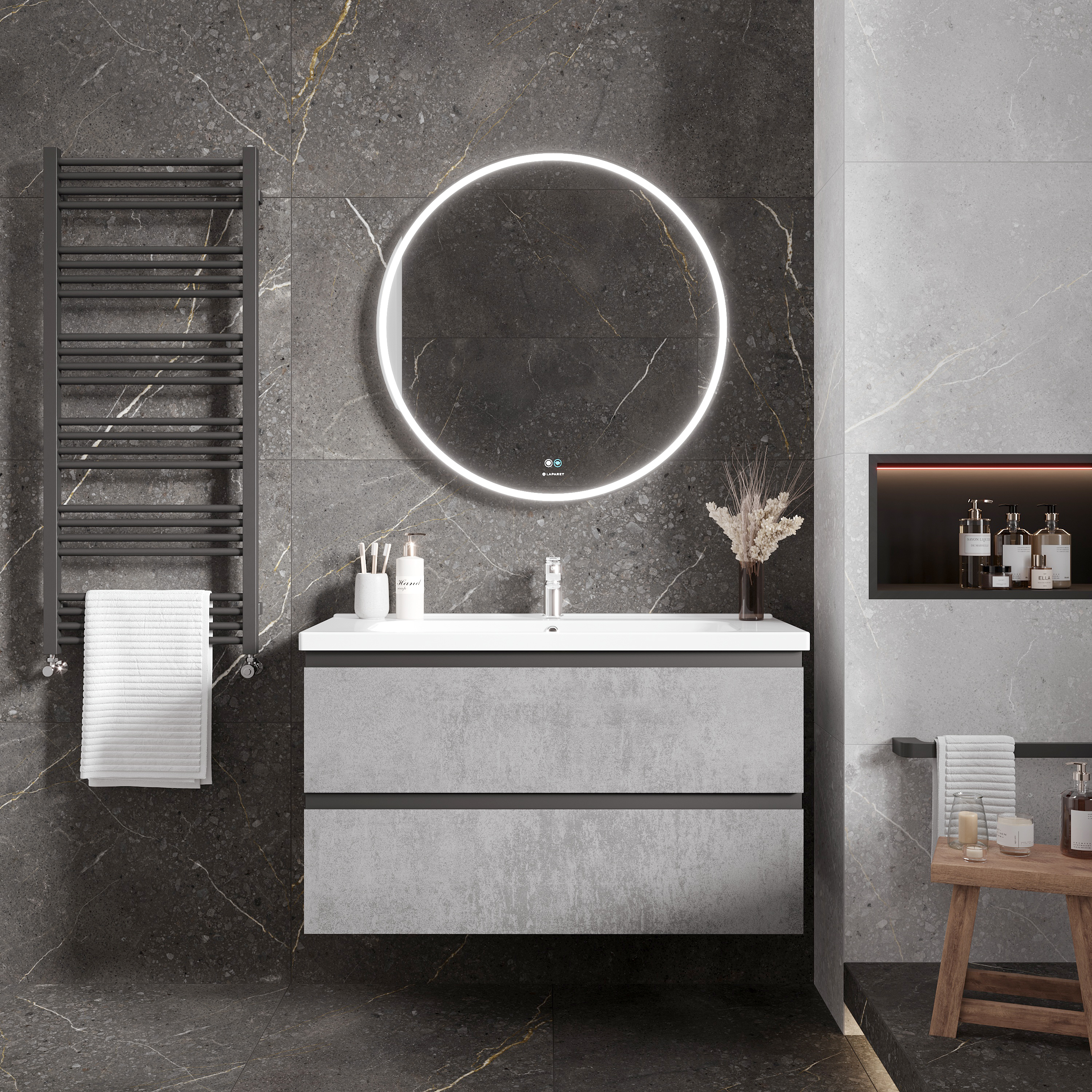 Зеркало круглое Laparet Electra D80 см с подсветкой и антизапотеванием electra. D80