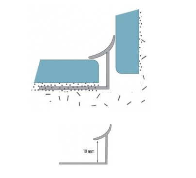 Профиль для плитки ПВХ внутренний Cezar 10 мм светло-серый VT105