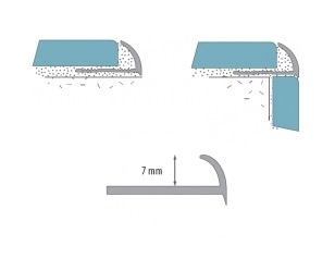 Профиль для плитки ПВХ внешний Cezar 7 мм светло-серый S105
